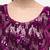 Embroidered & Sequence Work Purple Velvet Blouse With Round Neck