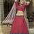 Red printed art silk semi stitched Bandhani type lehenga