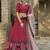 Red printed art silk semi stitched Bandhani type lehenga