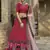Red printed art silk semi stitched Bandhani type lehenga