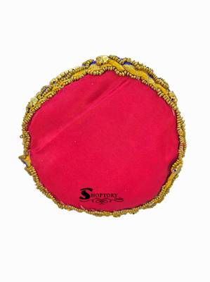 Shoptory India Wristlets Ethnic Potli For Women's Designer Rajasthani Style Royal Silk Batwa Zari Work Bridal Potli 4