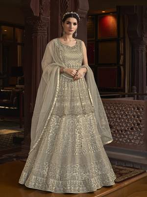 Silver embroidered net salwar 1