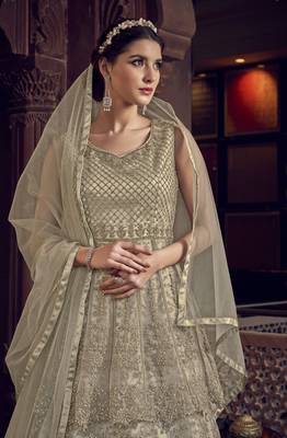 Silver embroidered net salwar 3