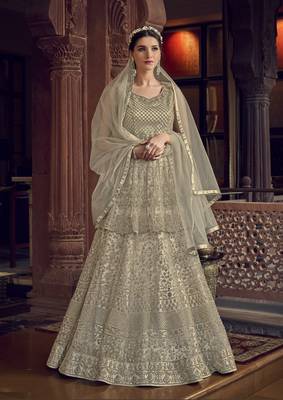 Silver embroidered net salwar 4