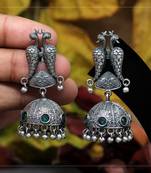 Green jhumkas