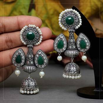 Green jhumkas 1