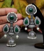 Green jhumkas