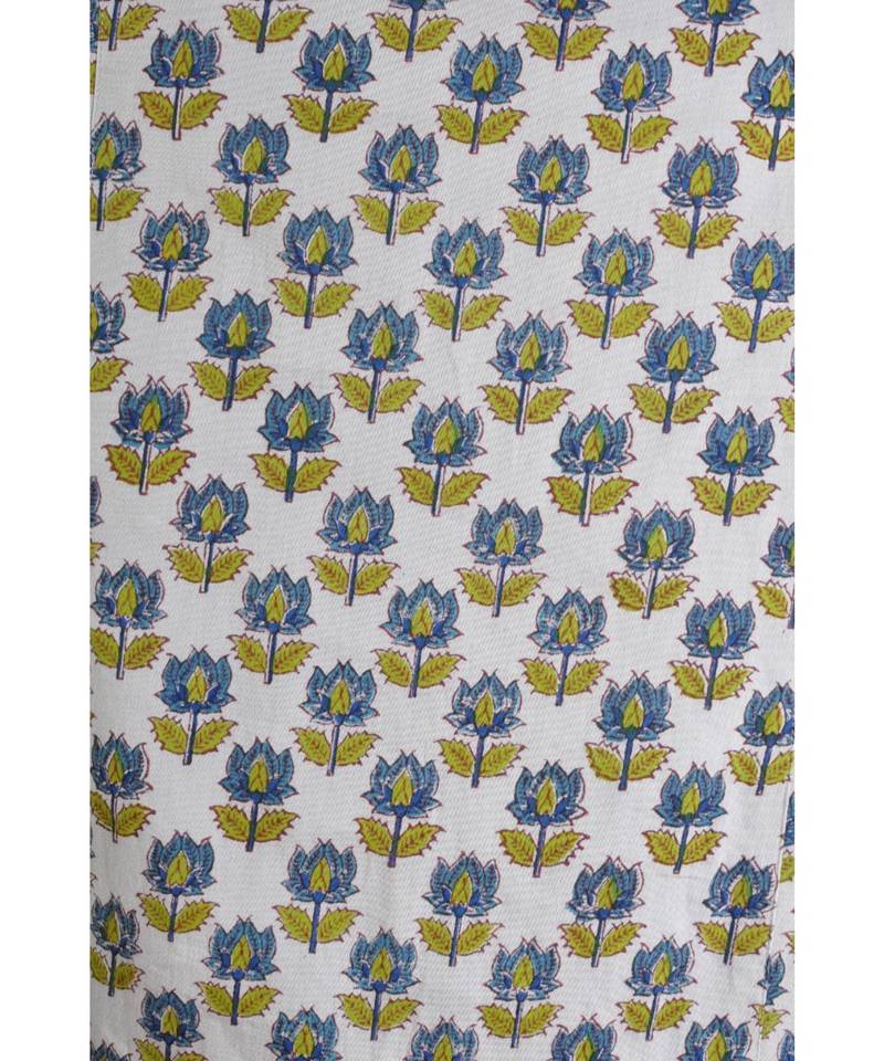 Grey Cotton Jaipuri Printed Kurta