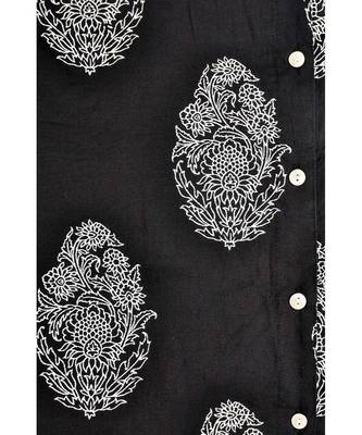 Black Cotton Printed Jaipuri Kurta 4