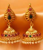 Gorgeous One Gram Gold Plated Real Kumpu Jhumka