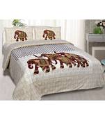 Premium Cotton Flat Bedsheet Rajasthani Jaipuri Traditional Queen Size Double Bed Sheet with 2 Pillow Covers (84 X 92)