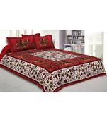 Sanganeri Jaipuri Print Heritage Cotton King Size Double Bed Bedsheet With 2 Pillow Covers