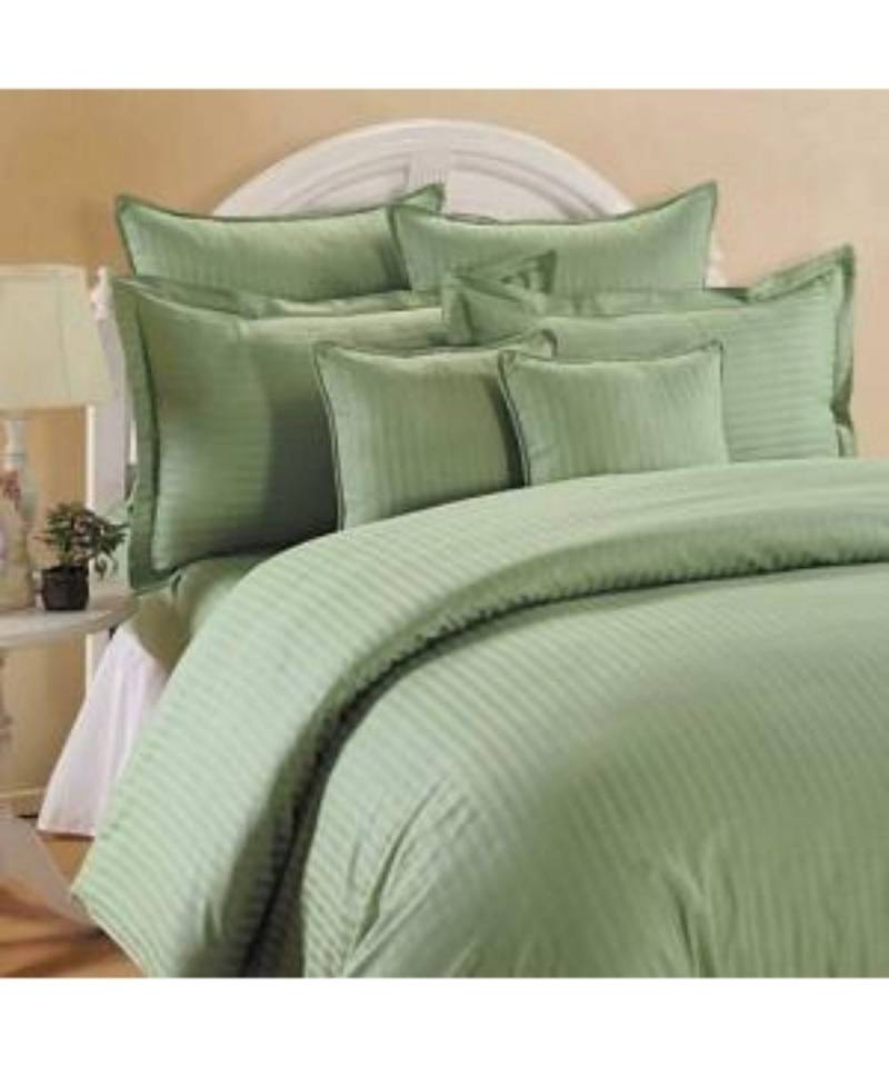 Modern Luxury Premium Cotton Satin Striped Super King Size Bedding Set Bedsheet with Pillow Covers