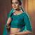 Dark-green thread embroidery net semi stitched bridal lehenga