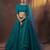 Dark-green thread embroidery net semi stitched bridal lehenga