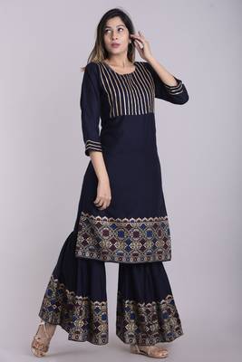Blue gotta patti rayon salwar 1
