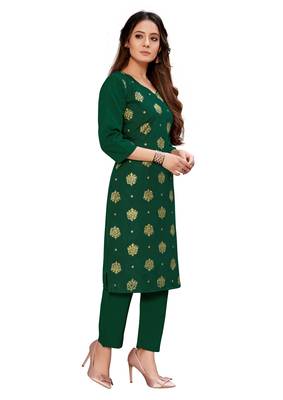 Green embroidered crepe ethnic-kurtis 3