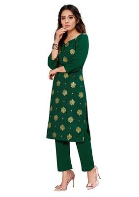 Green embroidered crepe ethnic-kurtis 4