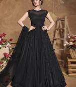 Black embroidered net salwar