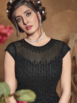 Black embroidered net salwar 2