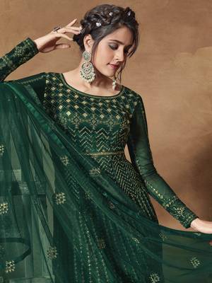 Green embroidered net salwar 2
