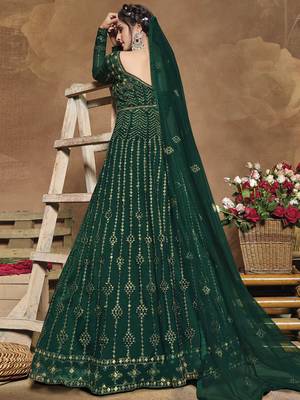 Green embroidered net salwar 3