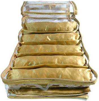 Atorakushon    gold Satin 5 Rods Bangle Box Ring Earring Box Saree Cover Blouse Cover Travelling Wedding  Kit For Women 2