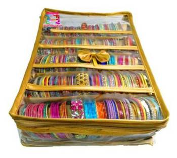 Atorakushon    gold Satin 5 Rods Bangle Box Ring Earring Box Saree Cover Blouse Cover Travelling Wedding  Kit For Women 3