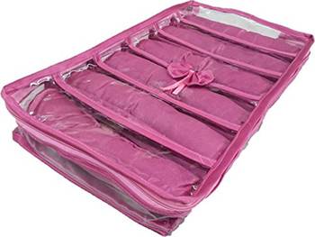 Atorakushon    Pink Satin 6 Rods Bangle Box Ring Earring Box Saree Cover Blouse Cover Travelling Wedding  Kit For Women 2