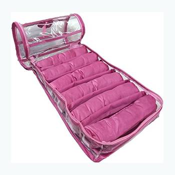 Atorakushon    Pink Satin 6 Rods Bangle Box Ring Earring Box Saree Cover Blouse Cover Travelling Wedding  Kit For Women 5
