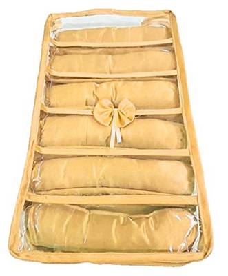 Atorakushon   gold  Satin 6 Rods Bangle Box Ring Earring Box Saree Cover Blouse Cover Travelling Wedding  Kit For Women 2