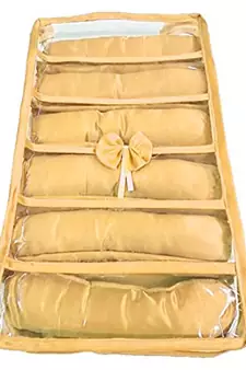 Atorakushon   gold  Satin 6 Rods Bangle Box Ring Earring Box Saree Cover Blouse Cover Travelling Wedding  Kit For Women