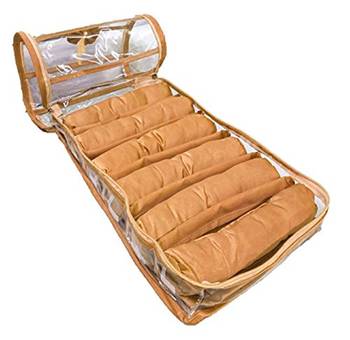 Atorakushon   gold  Satin 6 Rods Bangle Box Ring Earring Box Saree Cover Blouse Cover Travelling Wedding  Kit For Women 4