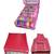 Atorakushon    Pink Satin 6 Rods Bangle Box Ring Earring Box Saree Cover Blouse Cover Travelling Wedding  Kit For Women