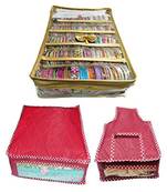 Atorakushon    gold Satin 5 Rods Bangle Box Ring Earring Box Saree Cover Blouse Cover Travelling Wedding  Kit For Women