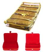 Atorakushon    gold Satin 5 Rods Bangle Box Ring Earring Box Saree Cover Blouse Cover Travelling Wedding  Kit For Women