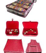 Atorakushon ® Purple Satin 4 Rods Bangle Box Ring Earring Box Saree Cover Blouse Cover Travelling Wedding  Kit For Women