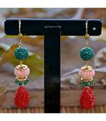 red green cute elegant simple look beautiful earring