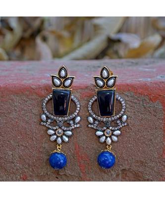 blue stylish unique victorian earring 1