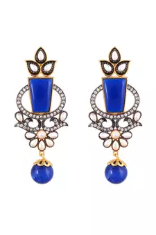 blue stylish unique victorian earring