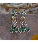 green pachi work kasmiri beautiful jhumki