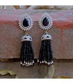 black diamond designer classy royal crystal diamond jhumki