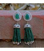 green diamond designer classy royal crystal diamond jhumki