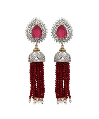 red diamond designer classy royal crystal diamond jhumki 2