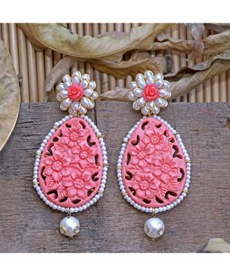 peech white smart look fashionable pearl earring 1