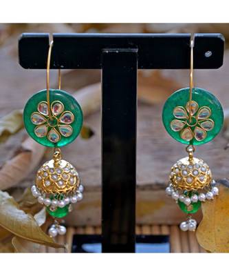 green beautiful kashmiri traditional jhumki in new look 1