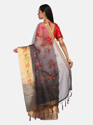Riva Enterprise Women's Organza Digital Printed Saree 4