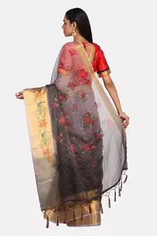 Riva Enterprise Women's Organza Digital Printed Saree