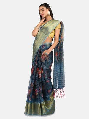 Riva Enterprise Women's Organza Digital Printed Saree 3