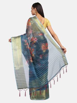 Riva Enterprise Women's Organza Digital Printed Saree 4